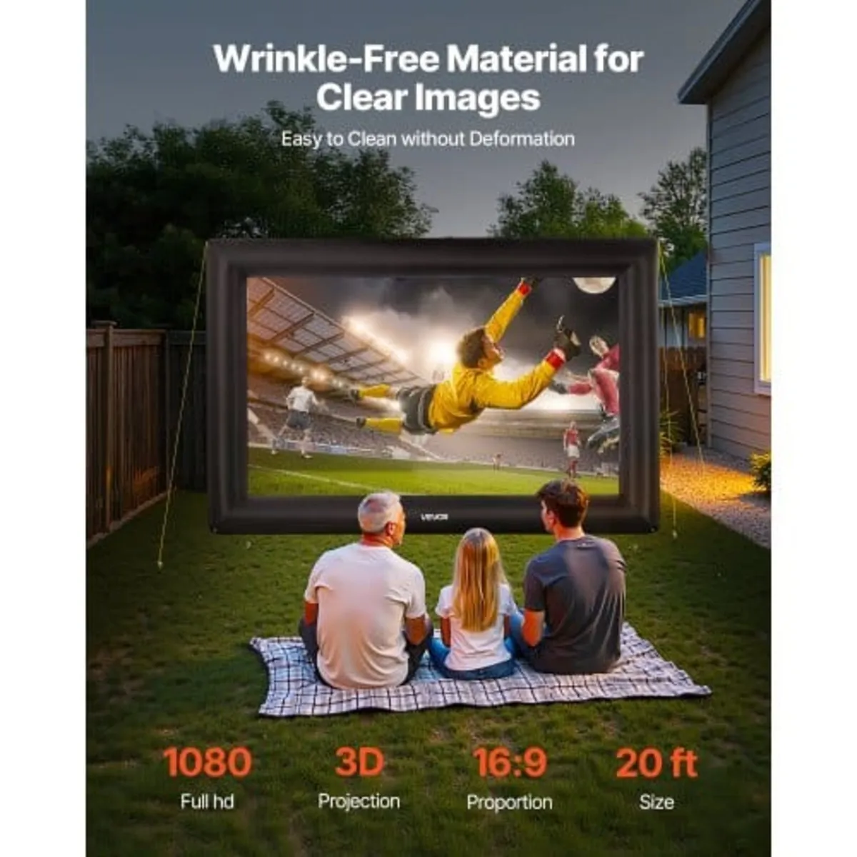 20 ft Inflatable Movie Screen, 600D Washable Infla - Image 3