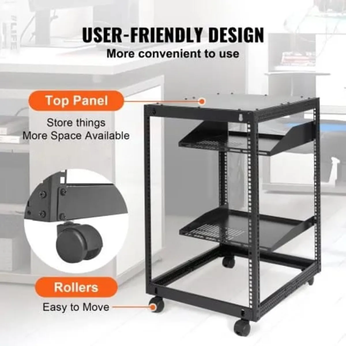 15U Open Frame Server Rack, 58.5-101.6cm/23-40 in - Image 2
