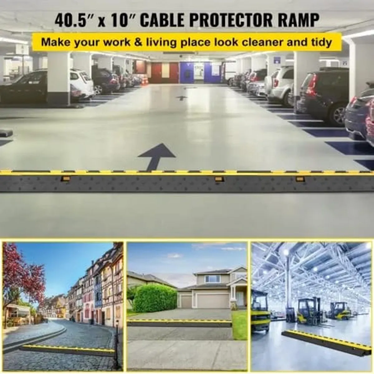4 Pack Rubber Cable Protector Ramp 103x25.5x5 cm 2 - Image 3