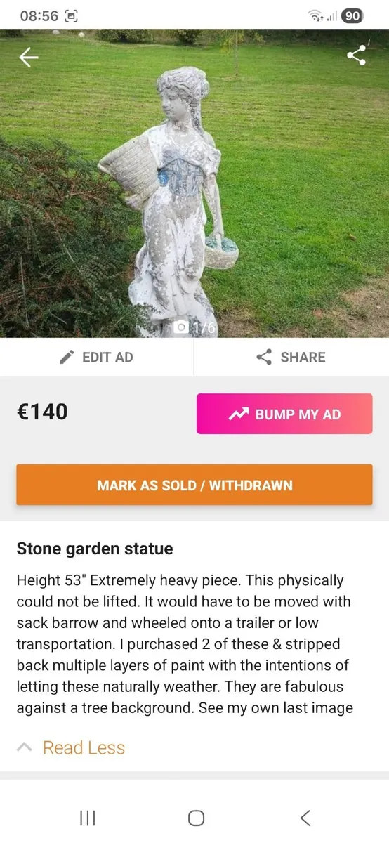 Stone garden statue - Image 2