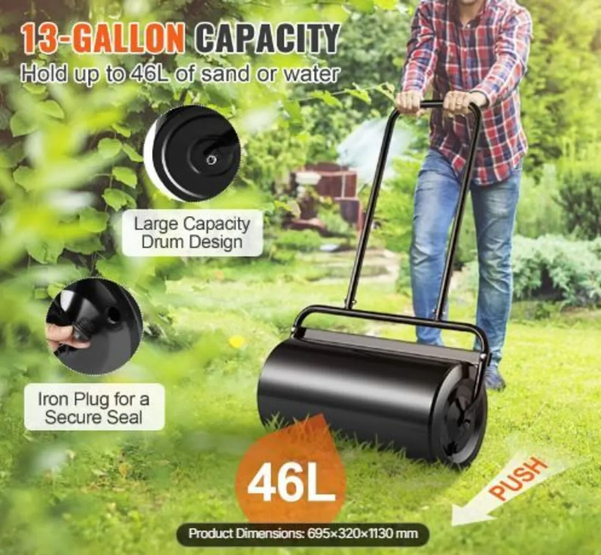 Lawn Roller, 13 Gallon Sand/Water Filled Yard - Image 3