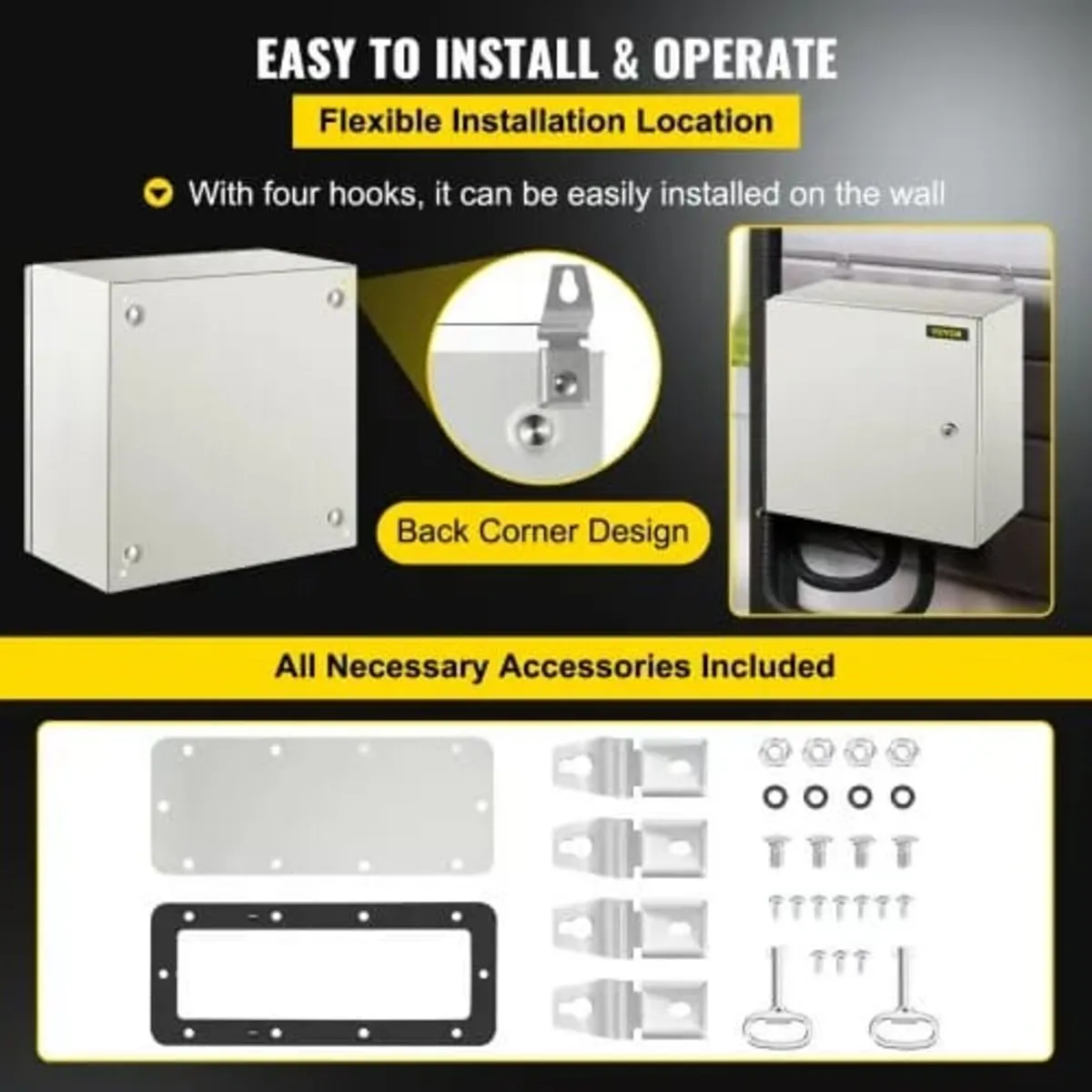 NEMA Steel Enclosure, 40x40x20 cm NEMA 4X Steel El - Image 4