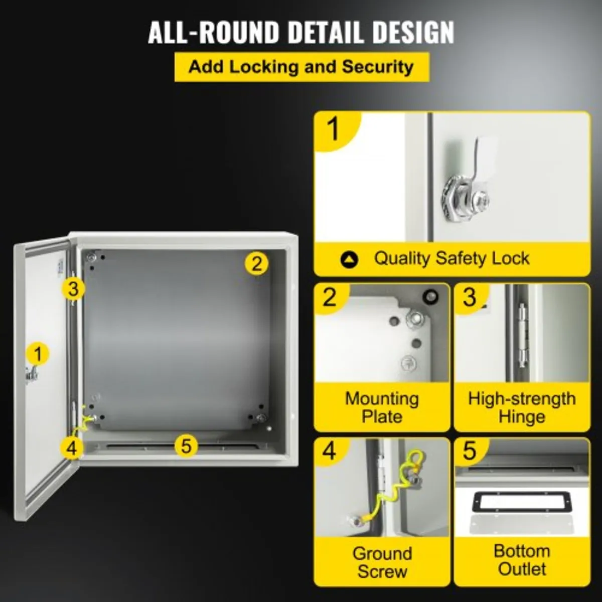 NEMA Steel Enclosure, 40x40x20 cm NEMA 4X Steel El - Image 2