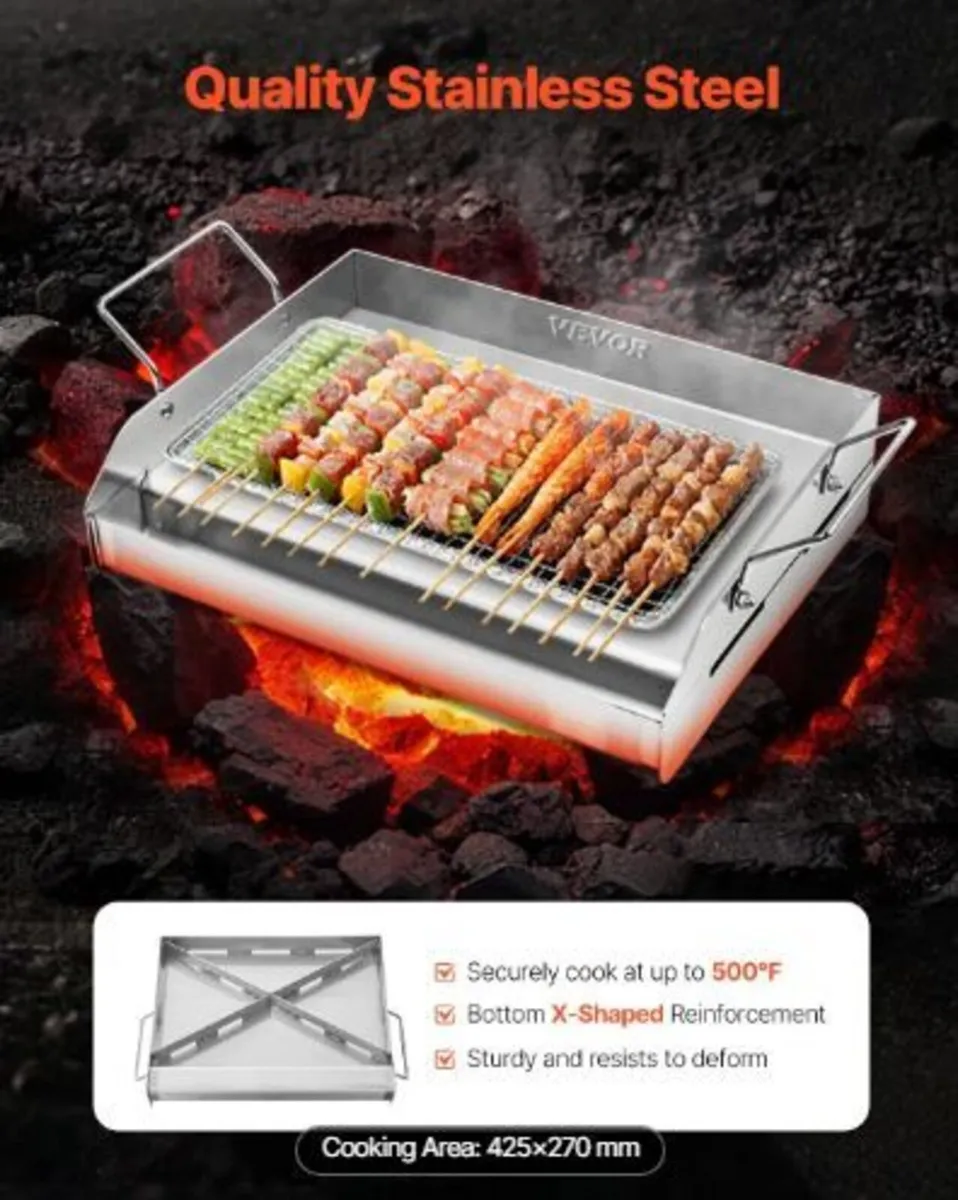 Stainless Steel Griddle, 17x13 inch Universal - Image 2