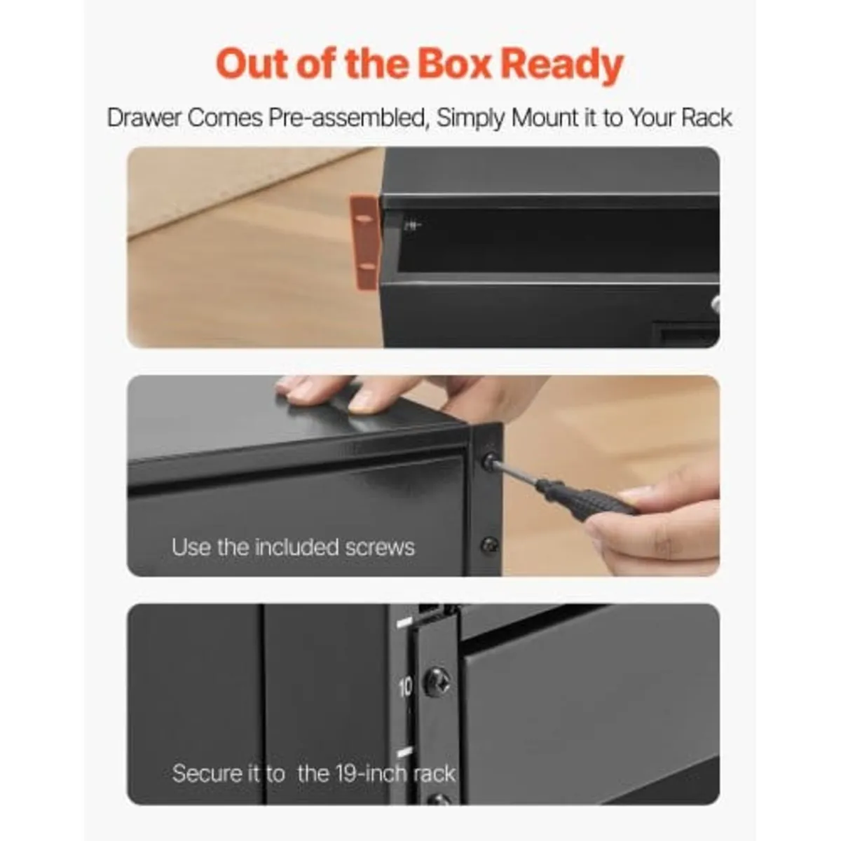 2U Rack Mount Drawer, 22.68 kg Max Load-Bearing, L - Image 3