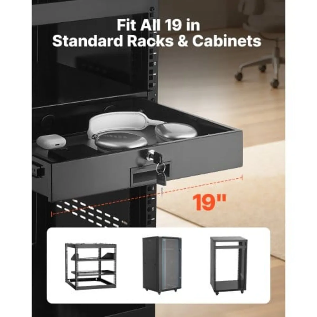 2U Rack Mount Drawer, 22.68 kg Max Load-Bearing, L - Image 4