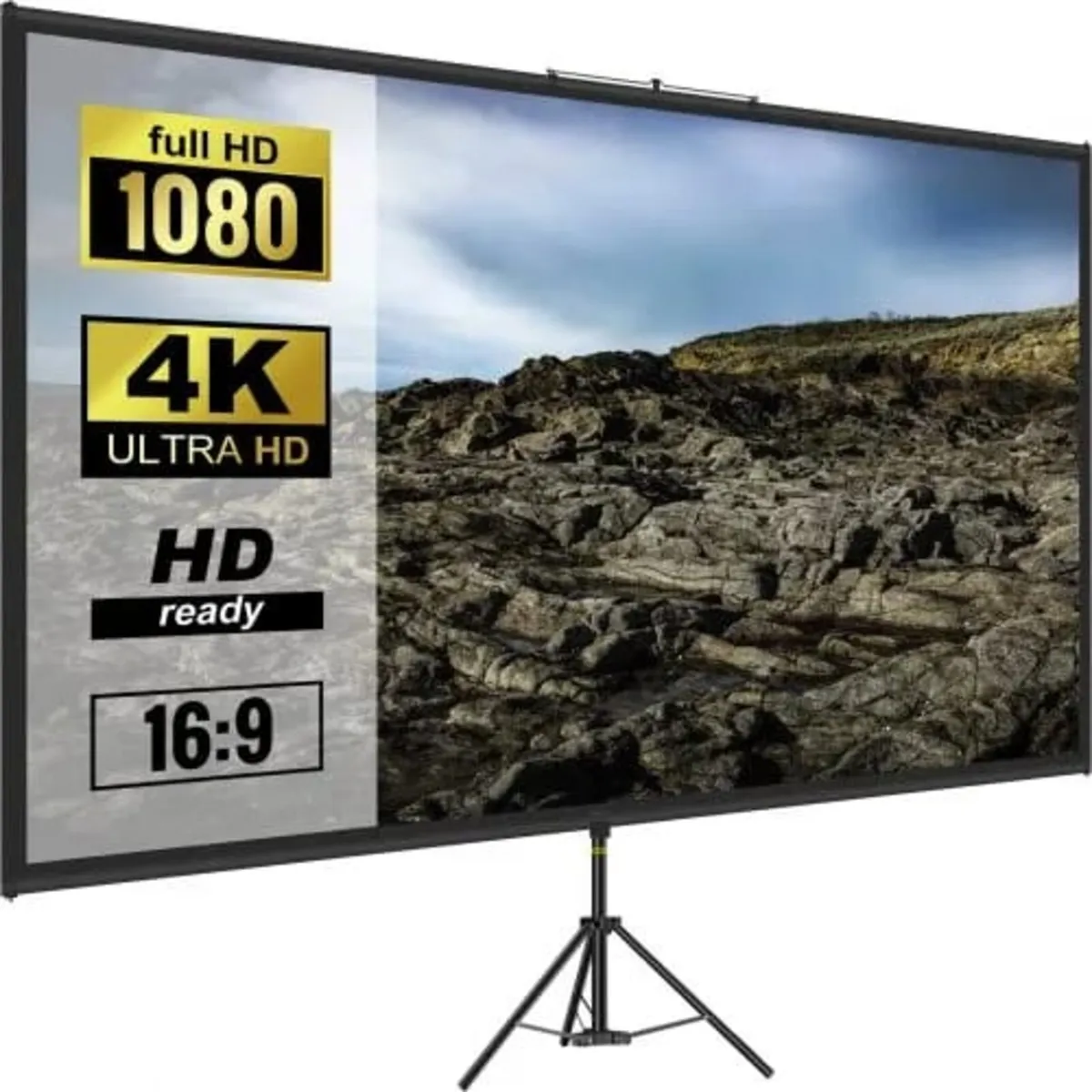 Tripod Projector Screen with Stand 110inch 16:9 4K - Image 1