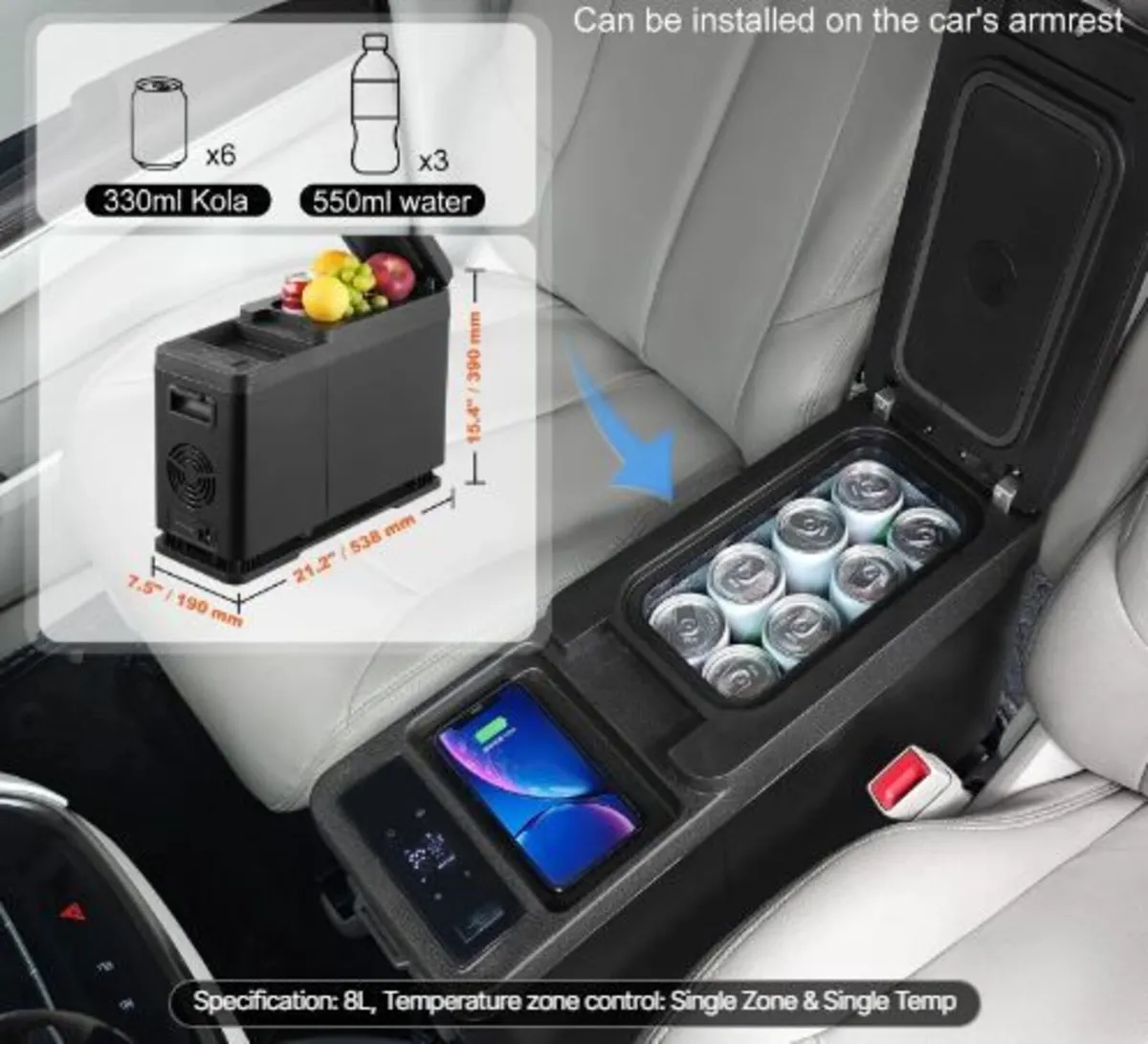 Car Refrigerator, 12 Volt Car Armrest - Image 3