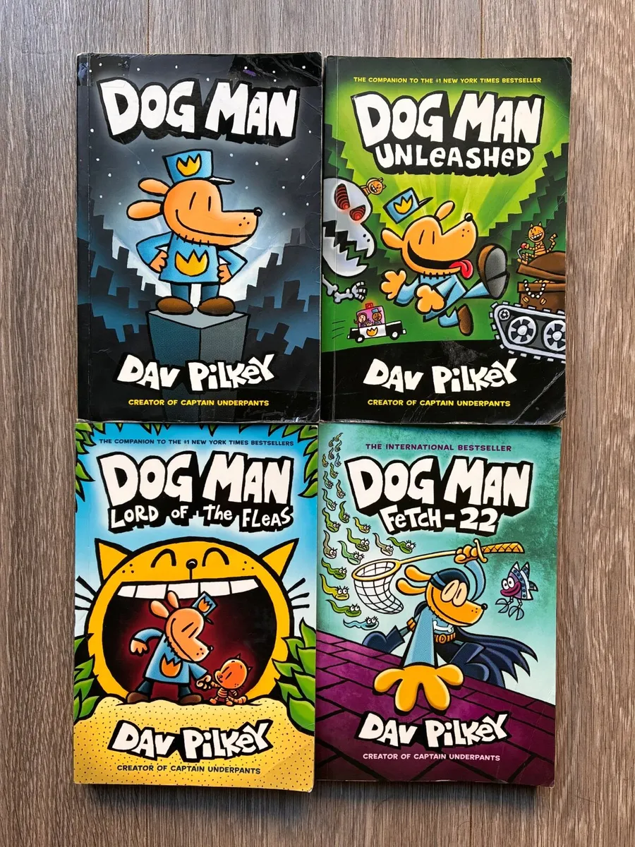 Bundle of 4 Dav Pilkey Dog Man Graphic Novels