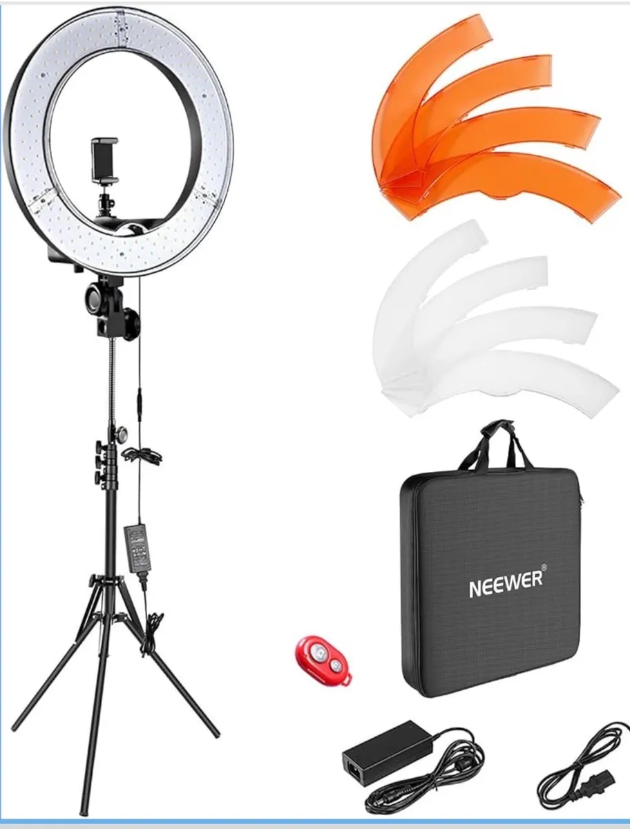 18” LED Ring Light Kit - Dimmable, Stand & Case - Image 4