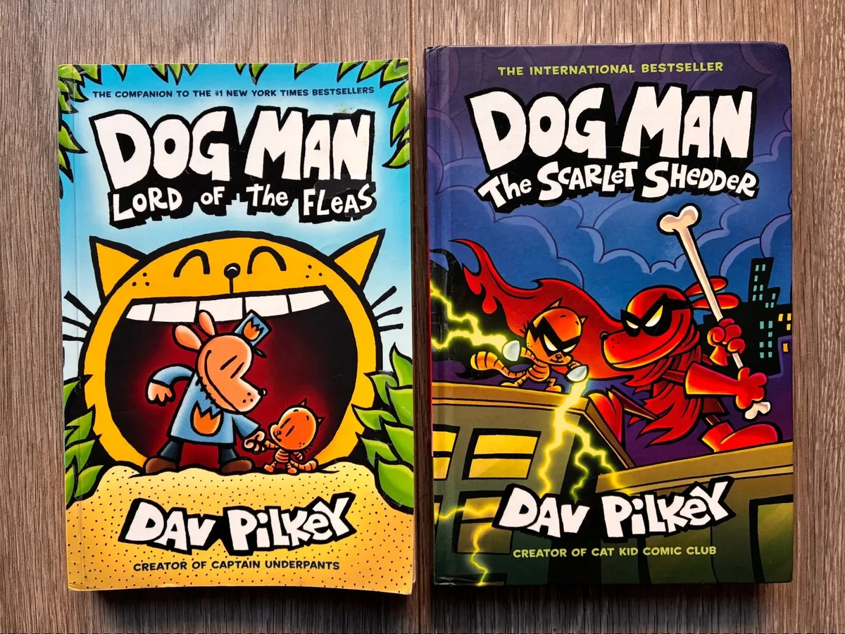 Bundle of 2 Dav Pilkey Dog Man Graphic Novels