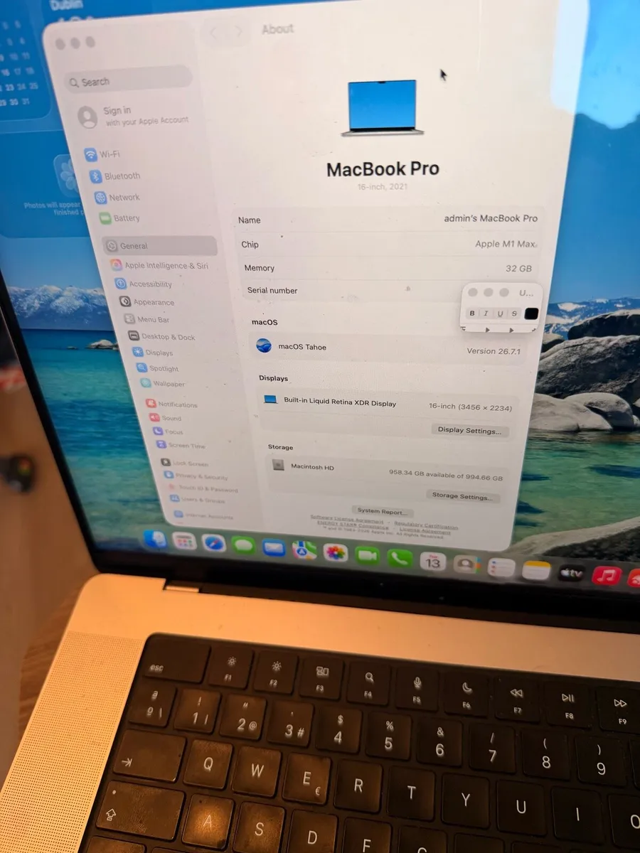 Macbook Pro16” 2021 M1 Max - 32GB RAM - 1 TB SSD - Image 4