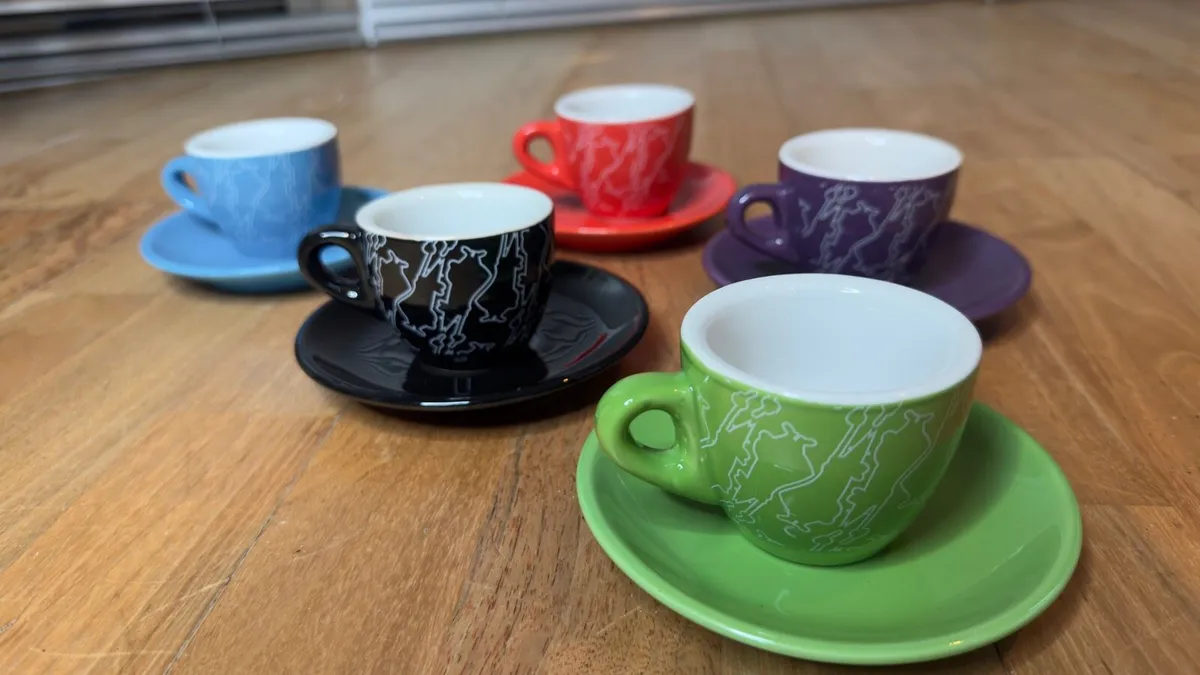 Bialetti Espresso Cups & Saucers – Set of 5 - Image 1