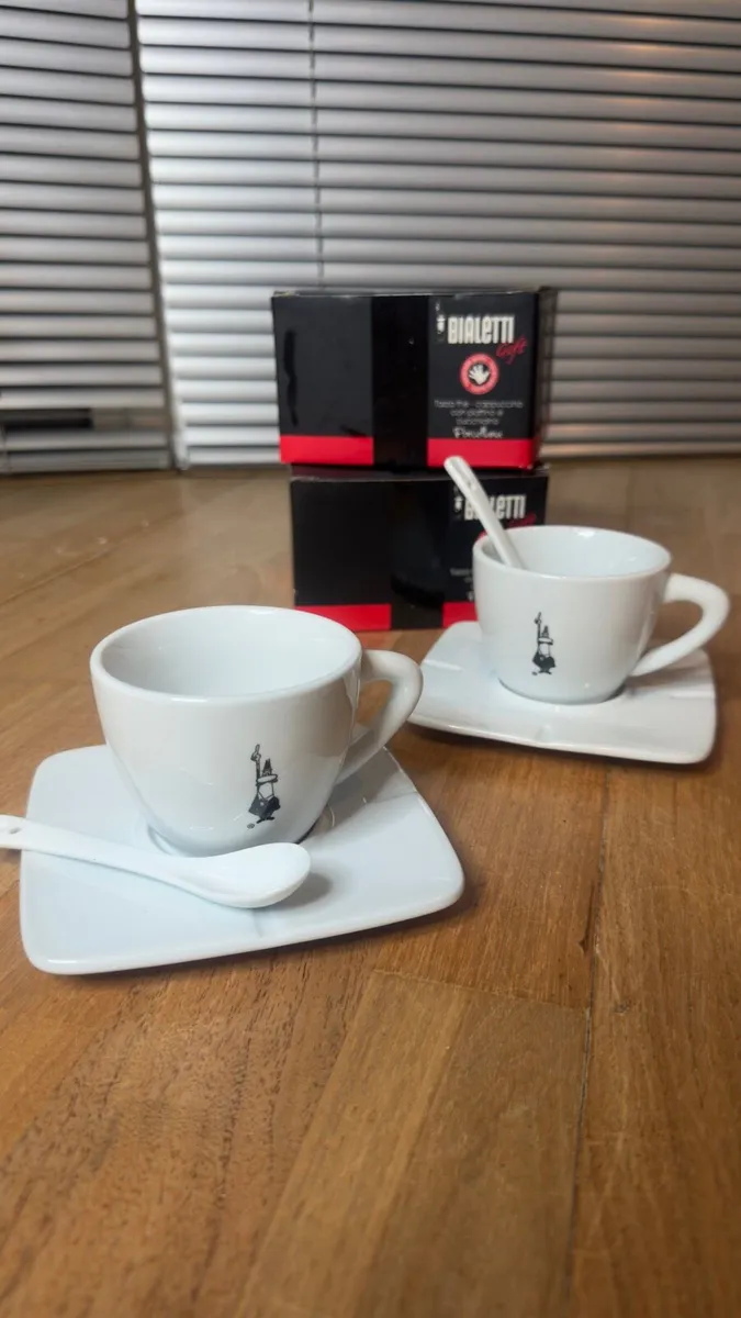 Bialetti 6oz Coffee Cups & Saucers – Set of 2 - Image 1