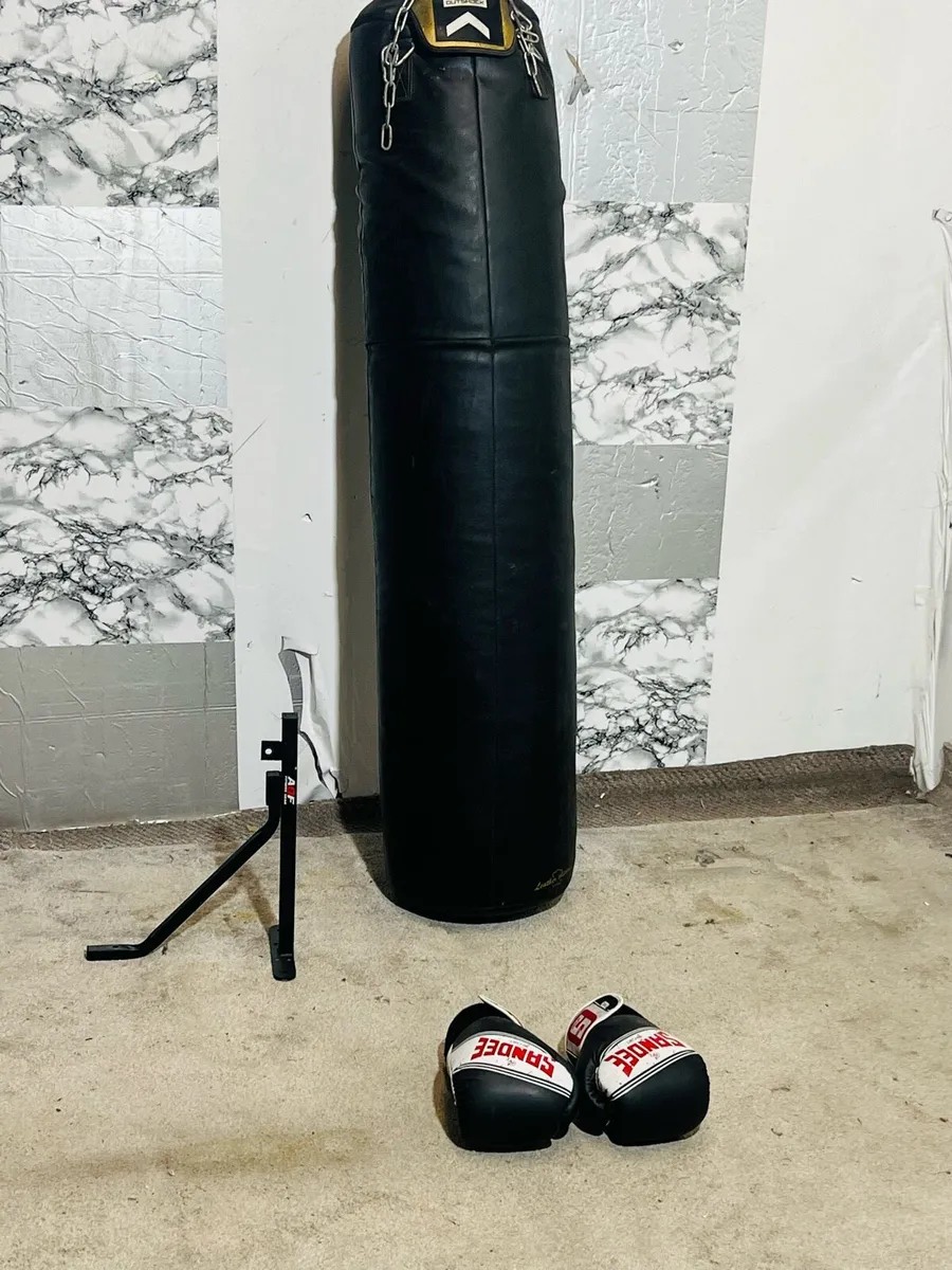 60KG PUNCH BAG WITH GLOVES AND BRACKET - Image 1
