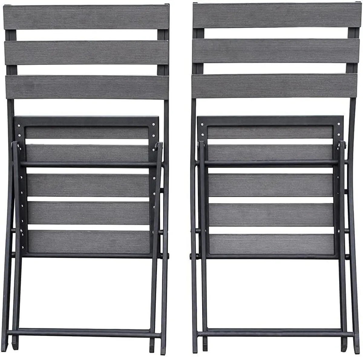 Garden Bistro Set with Table and 2 Folding Chairs - Image 3