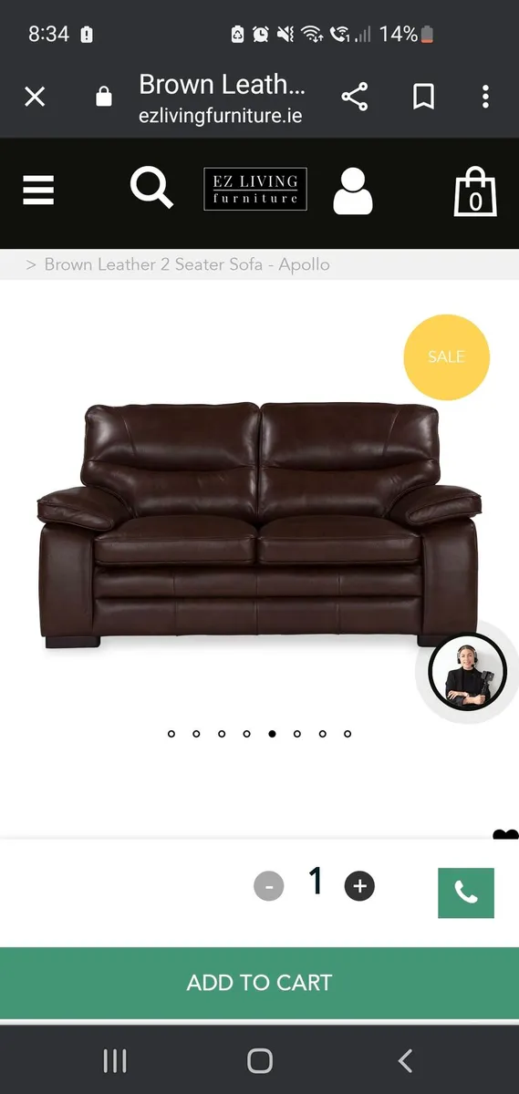 Ez Living Supreme Apolo Brown leather suite - Image 2