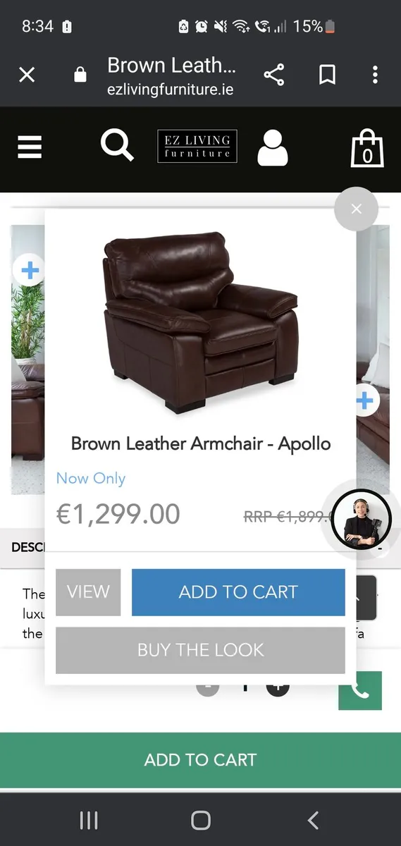 Ez Living Supreme Apolo Brown leather suite - Image 3