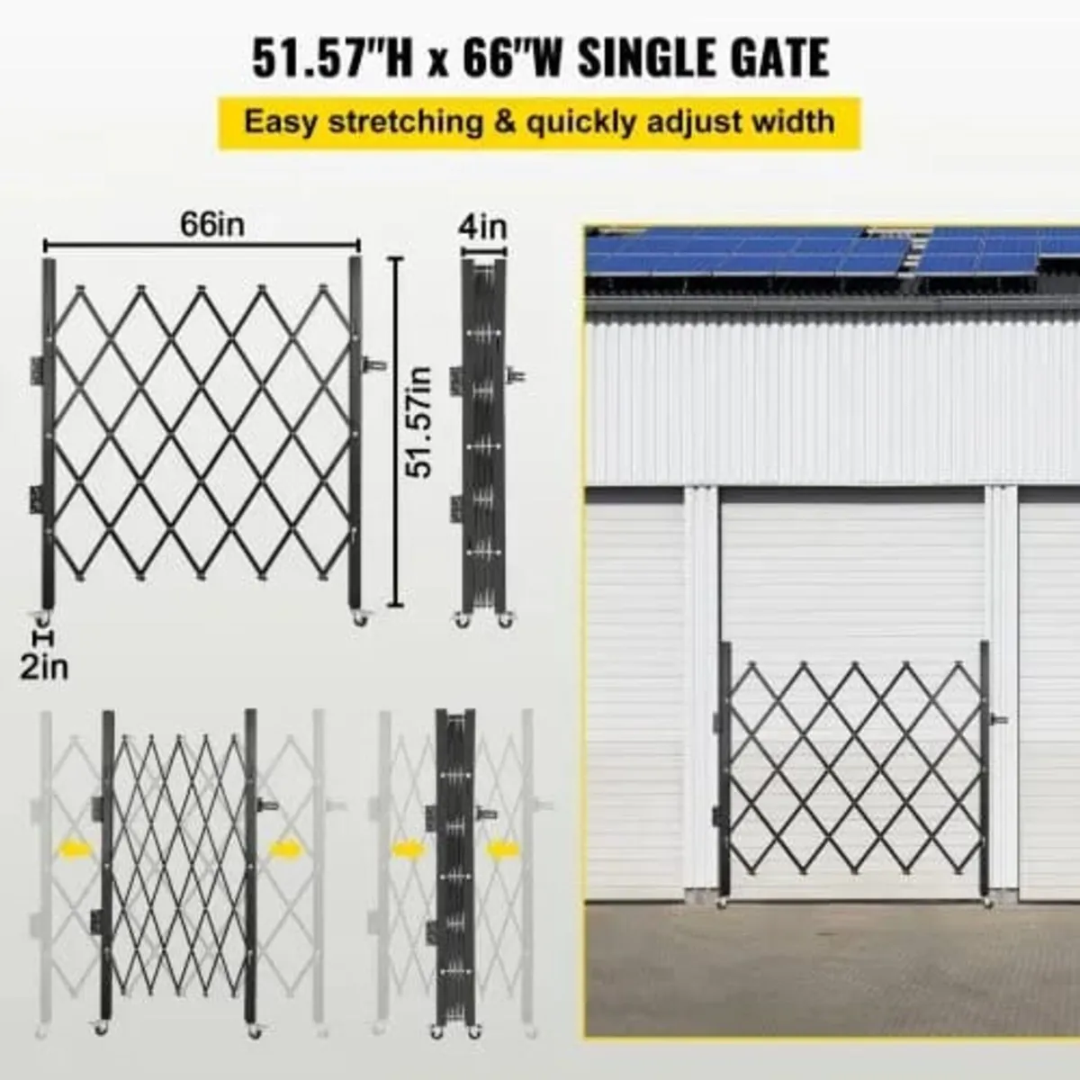 Single Folding Security Gate,170 × 131 cm(W × H)Fo - Image 4