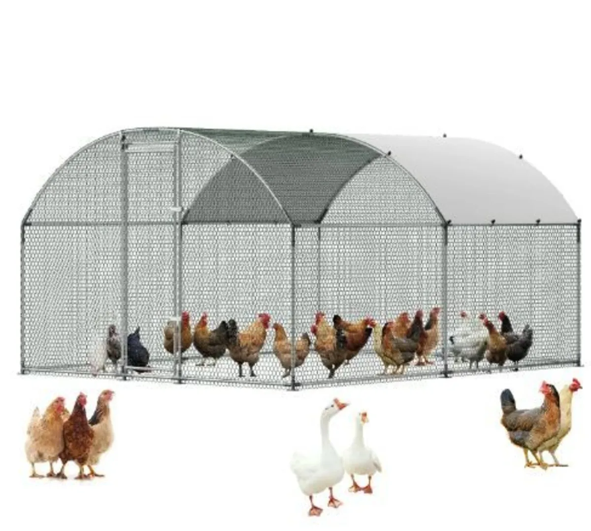 Large Metal Chicken Coop 3 x 3.97 x 2 m Walk-in - Image 3