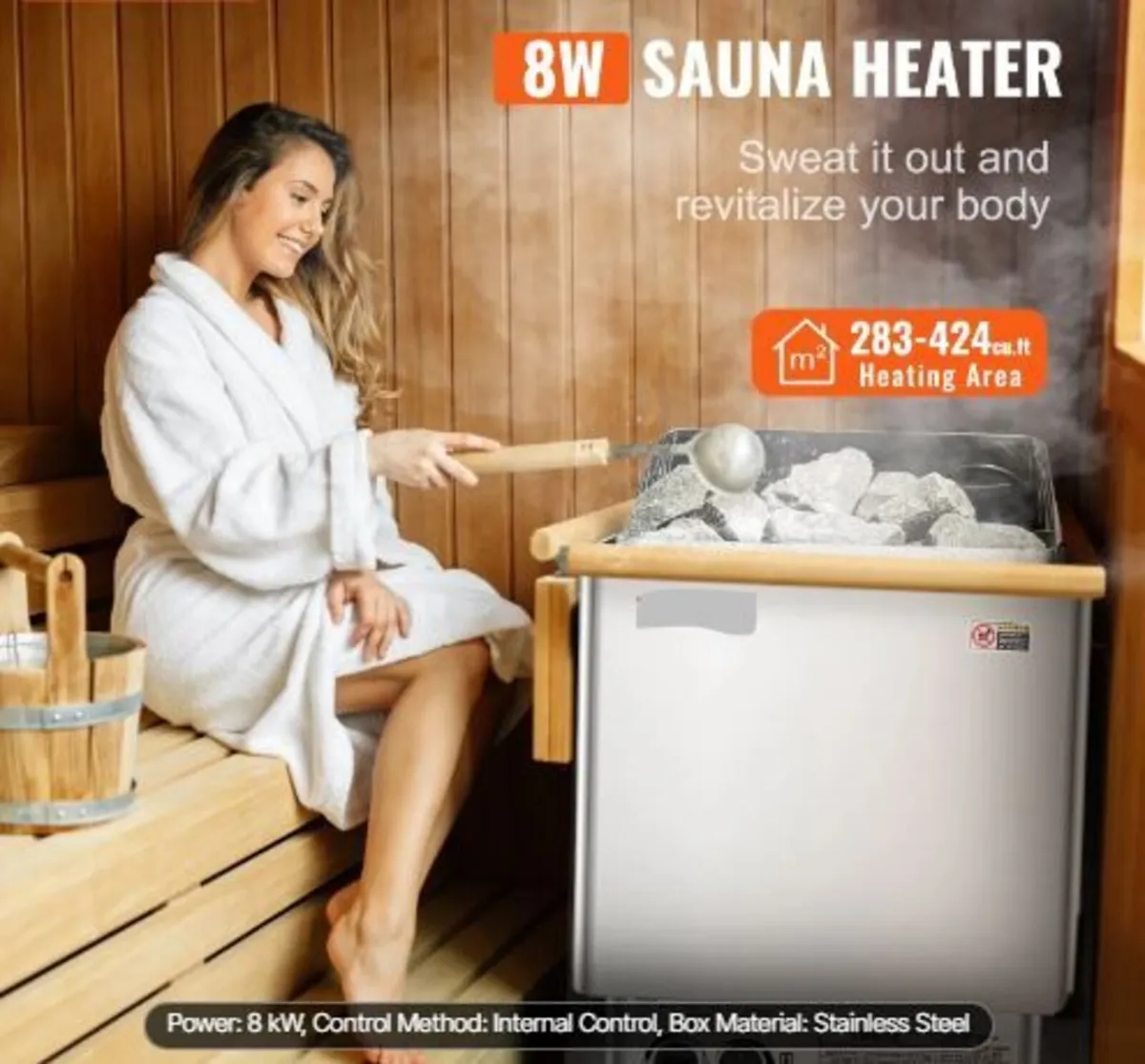 Sauna Heater, 8KW Electric Sauna Stove - Image 3
