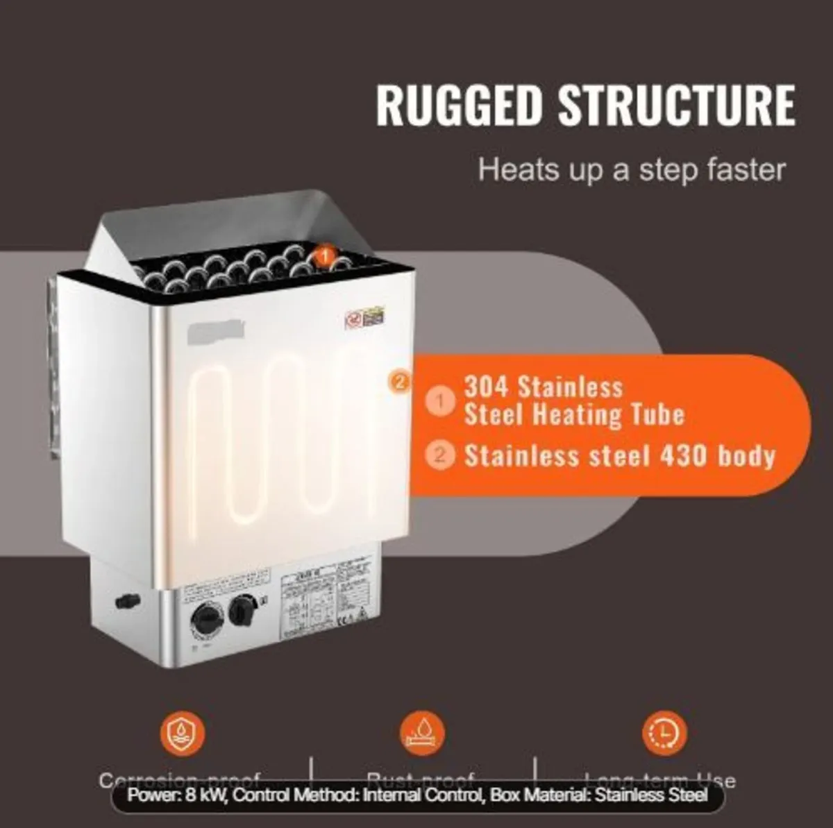 Sauna Heater, 8KW Electric Sauna Stove - Image 2