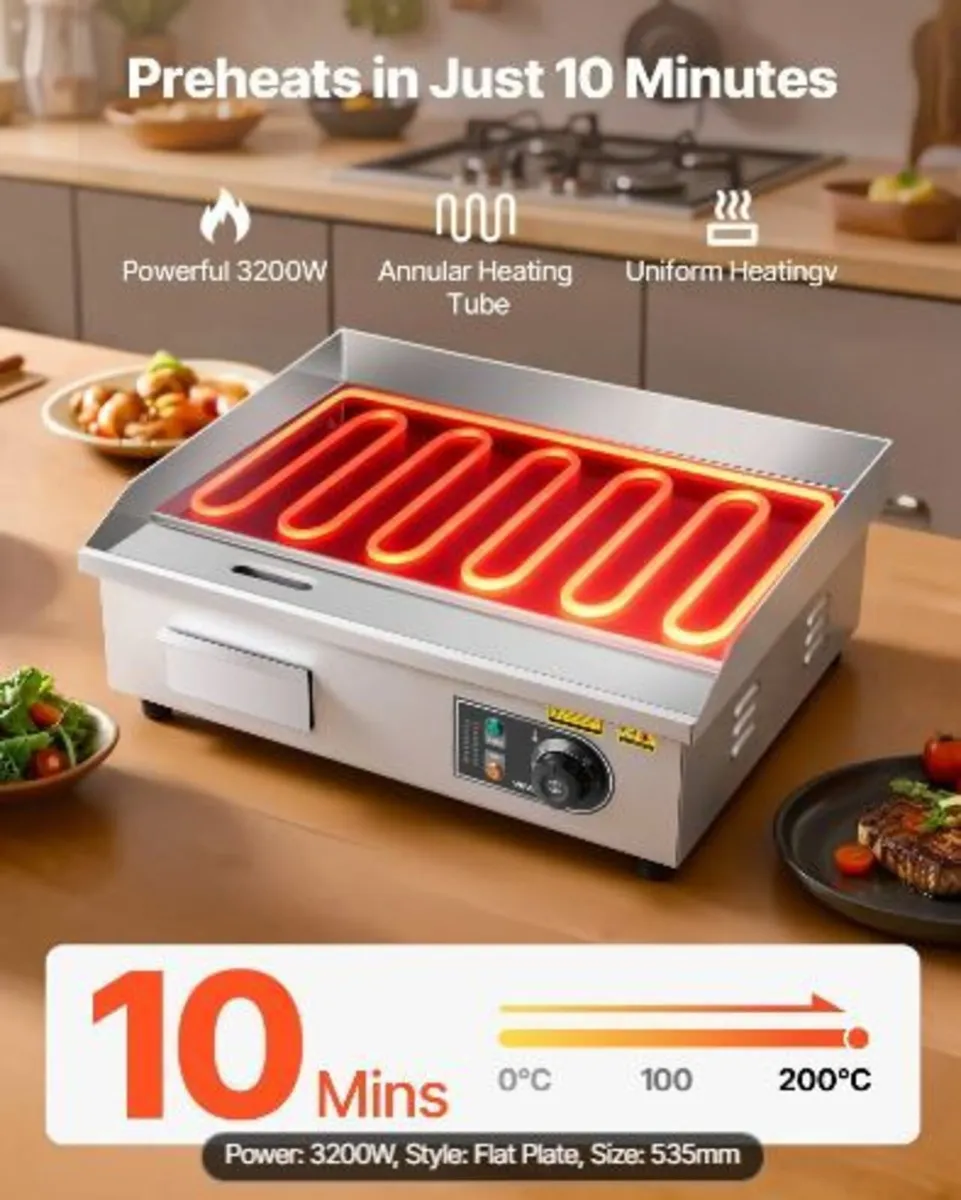Commercial Electric Grill, 535×300mm - Image 1