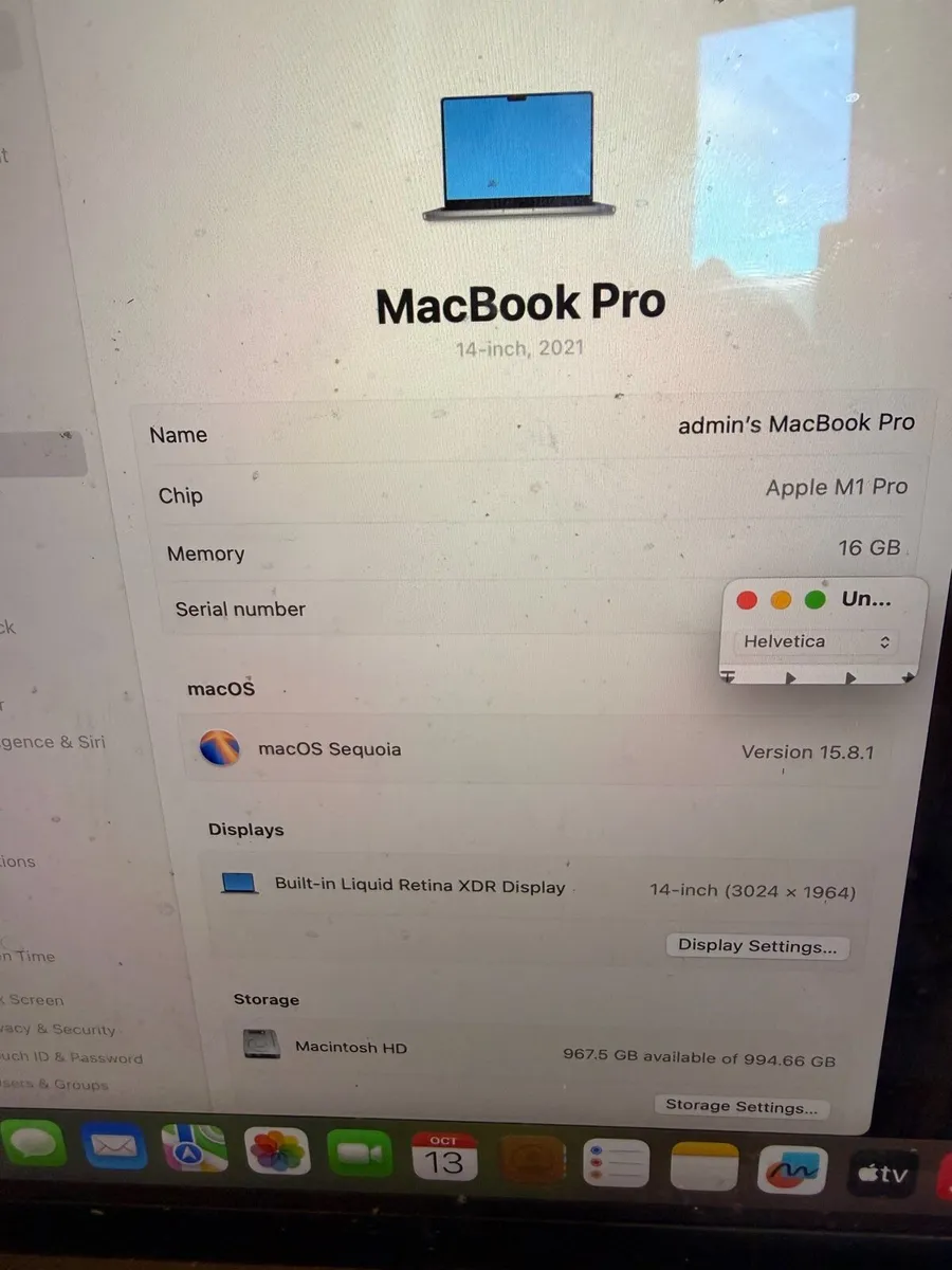 Macbook Pro 14” M1 (2021) 16GB RAM  1 TB SSD - Image 4