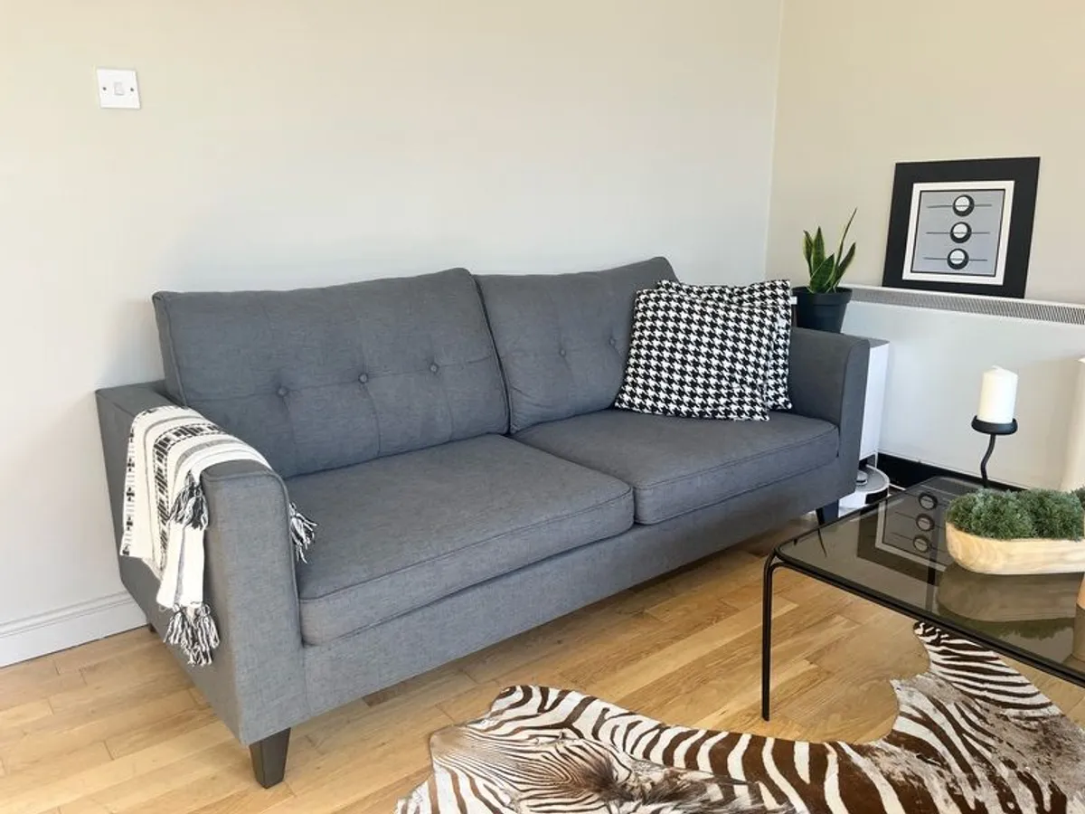 2 Grey Sofas in Excellent Condition Only 1 Year Old - Image 2
