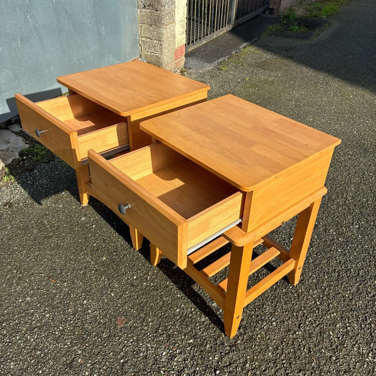 Two Solid Oak Lockers - Image 4