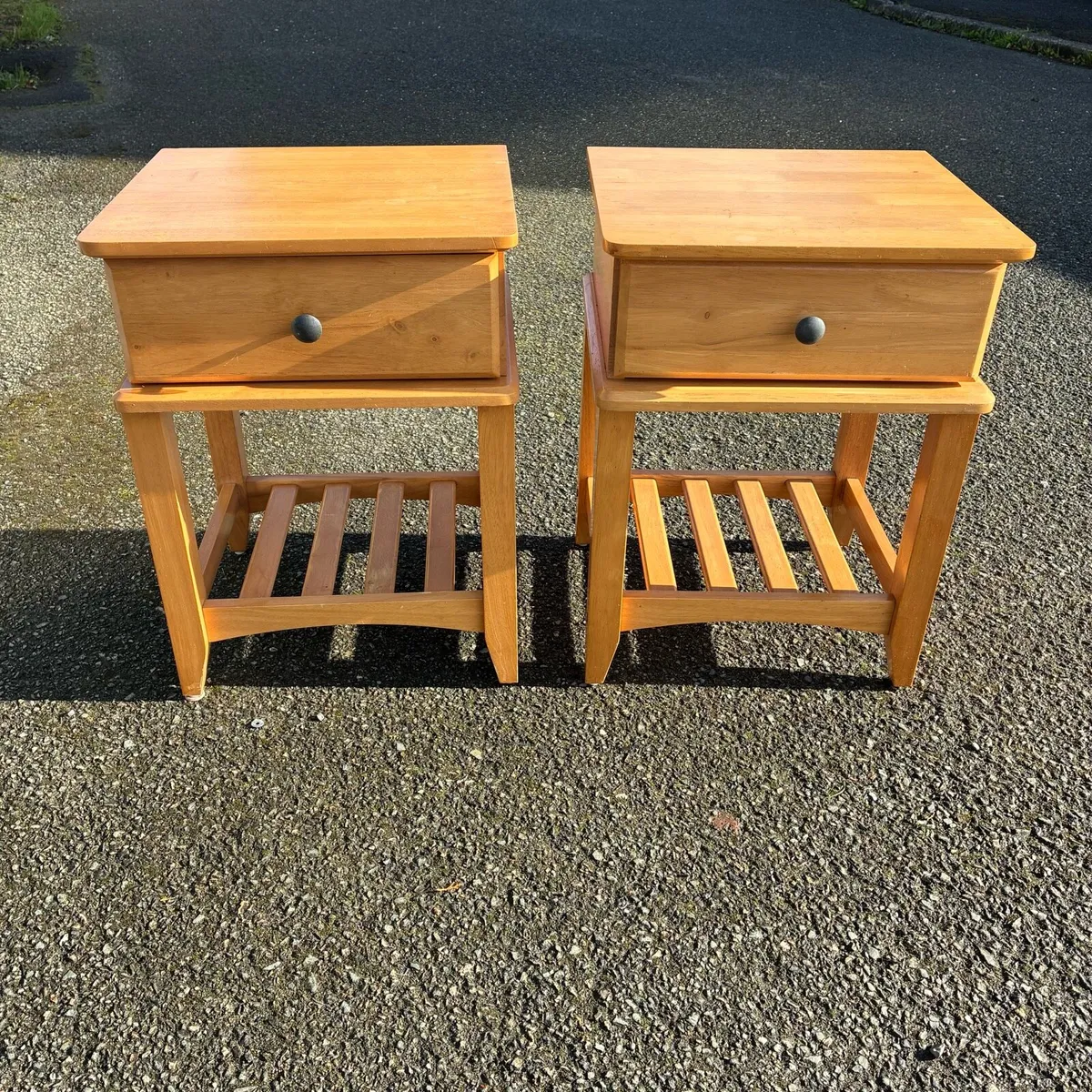 Two Solid Oak Lockers - Image 1