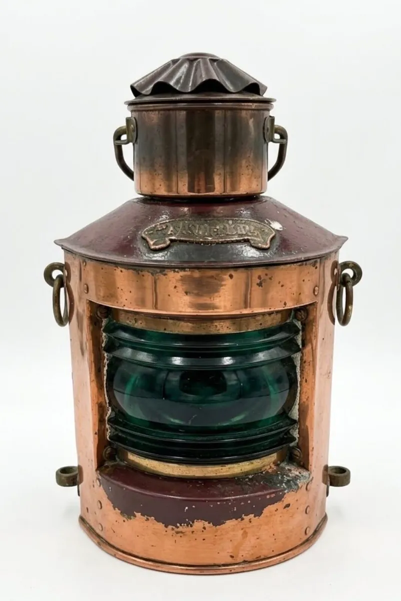 Vintage Copper Ship's Lantern - Image 1