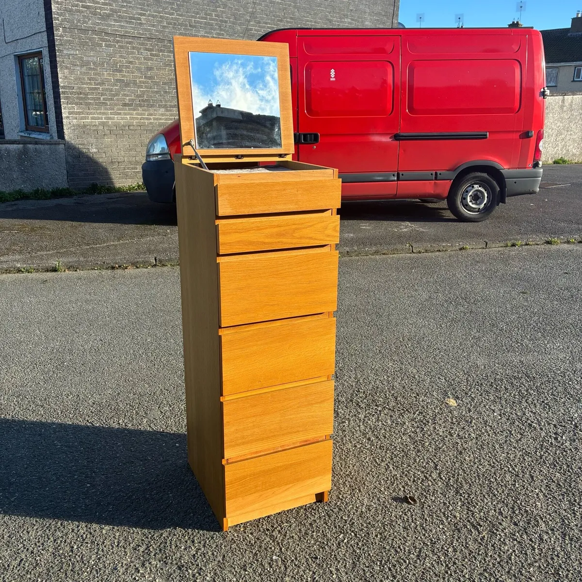 Tall boy Chest of Drawers with Mirror - Image 4