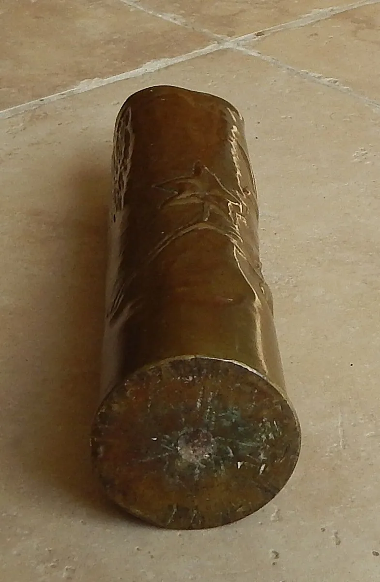 Vintage Brass Trench 75mm Art Artillery Shell - Image 3