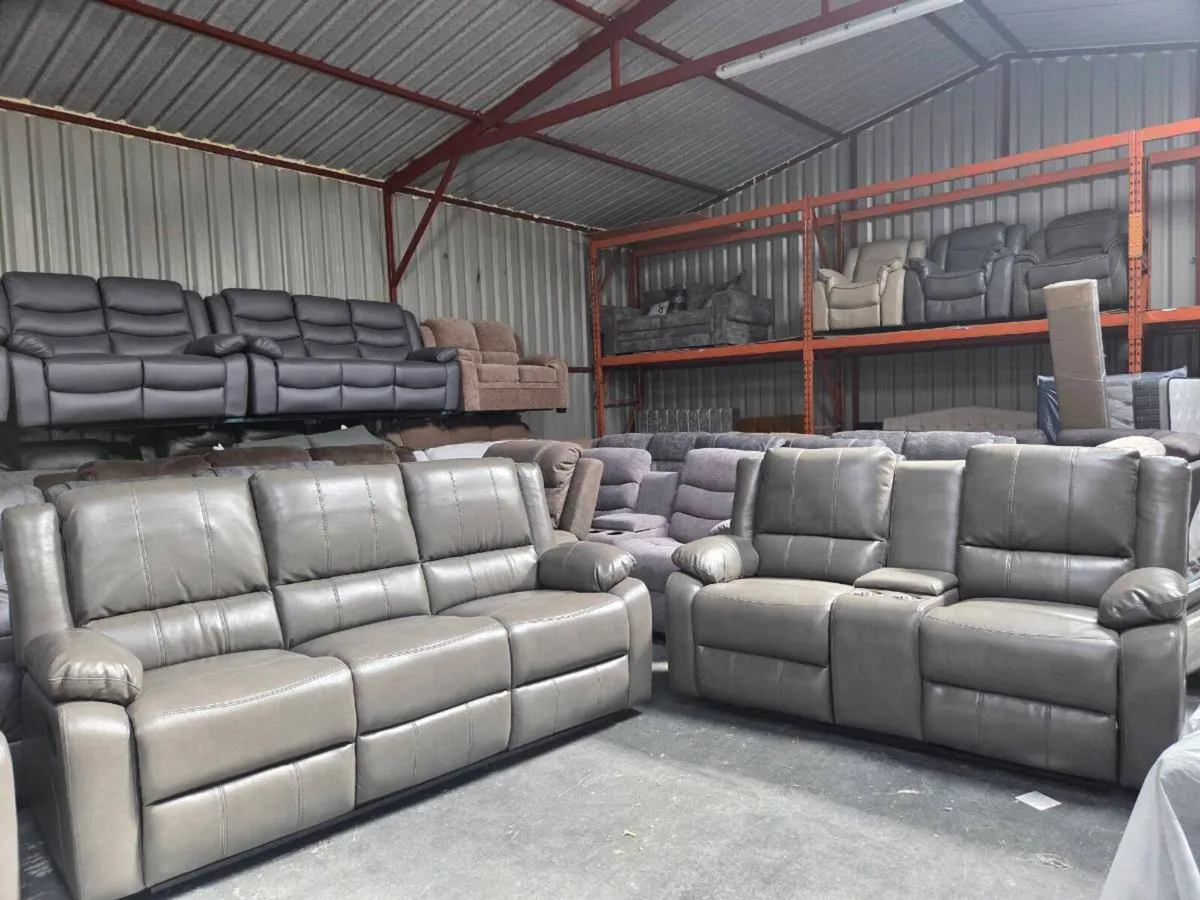 Free Delivery Recliner Leather Sofa Sets - Image 2