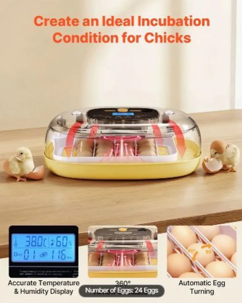 24 Egg Incubator, Automatic Egg - Image 4
