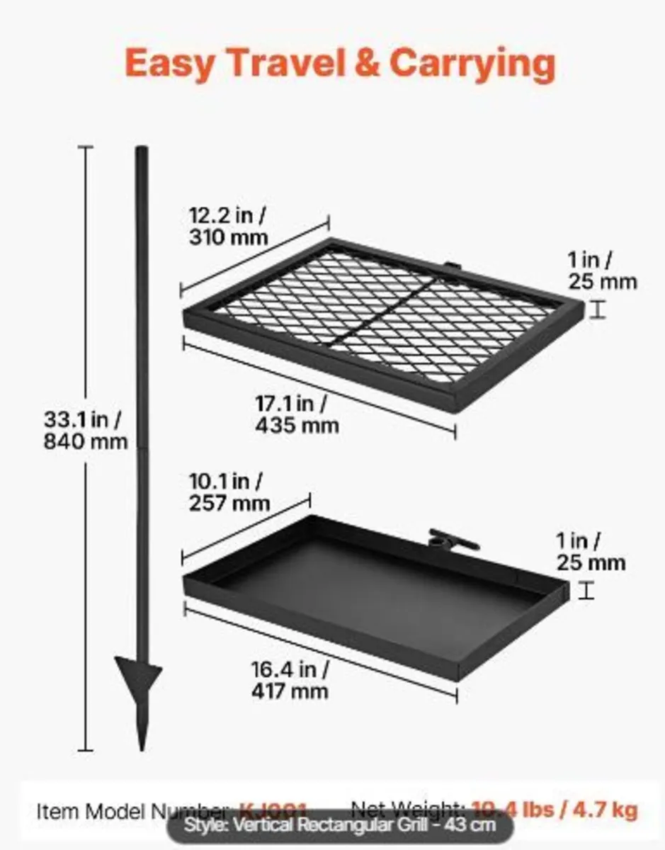Heavy Duty Swivel Campfire Grill, - Image 2
