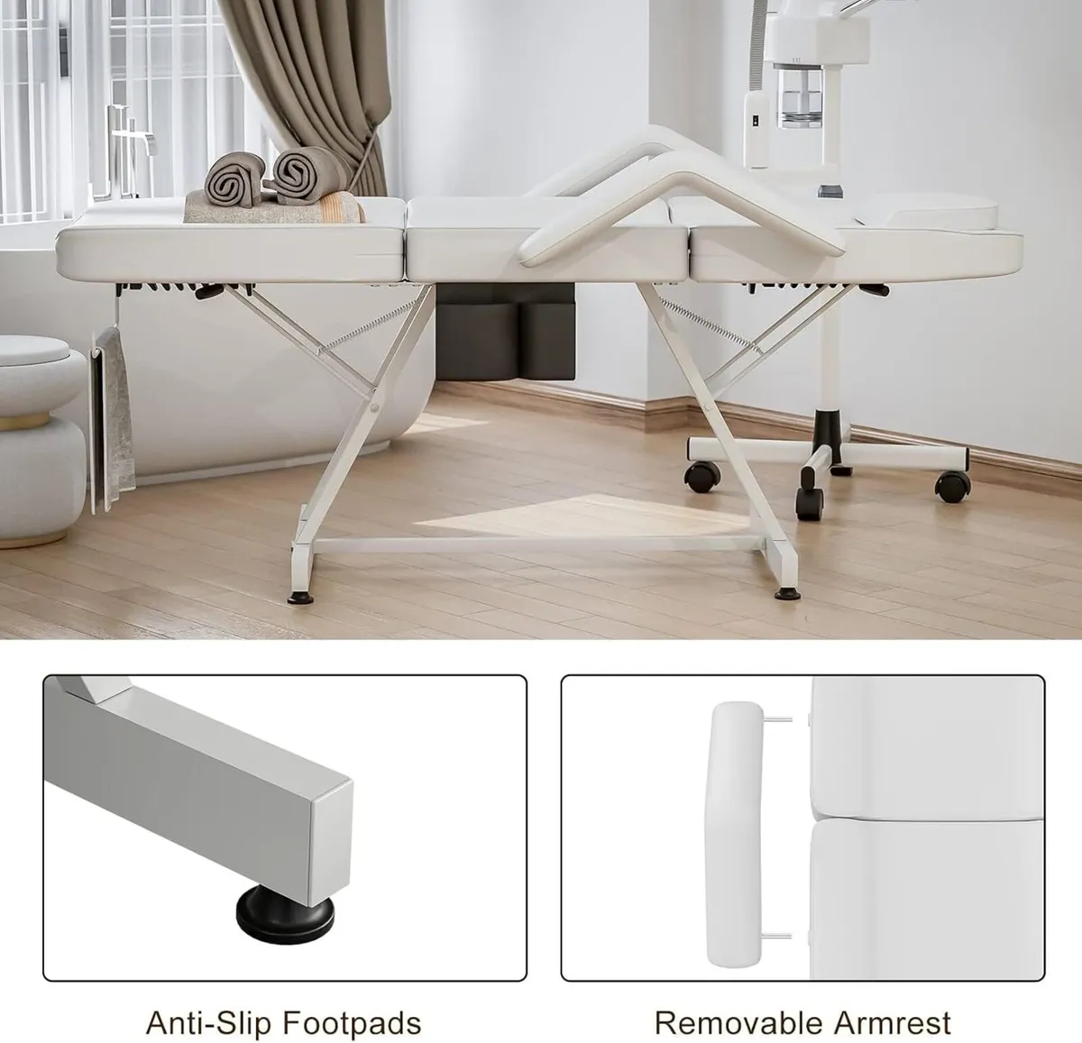 Massage Table with Hydraulic Stool and Headrest - Image 3