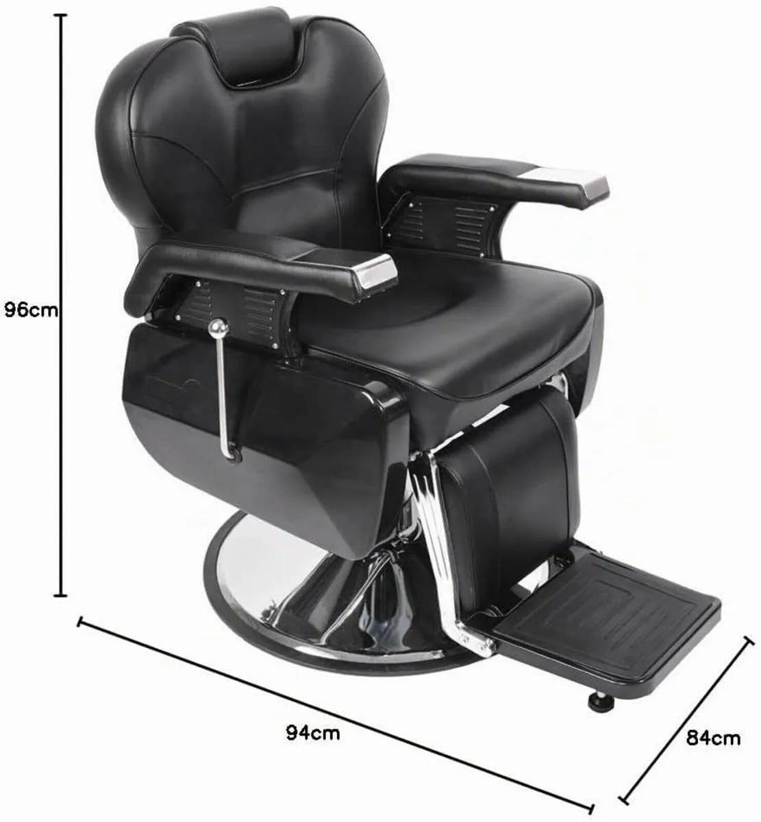 Professional Black Hydraulic Barber Chair - Image 2