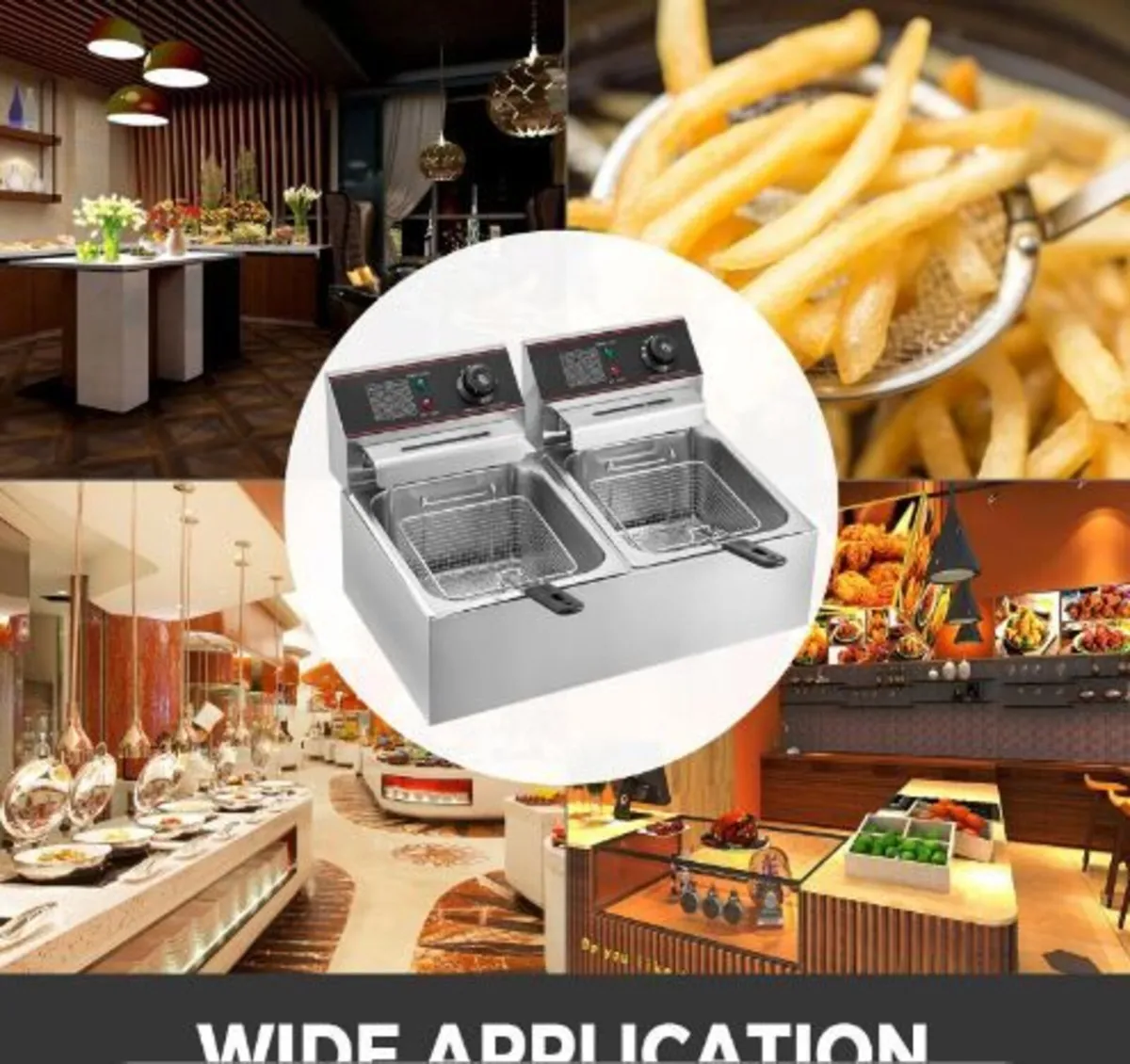 Double Deep Fat Fryer Large 5000W - Image 2
