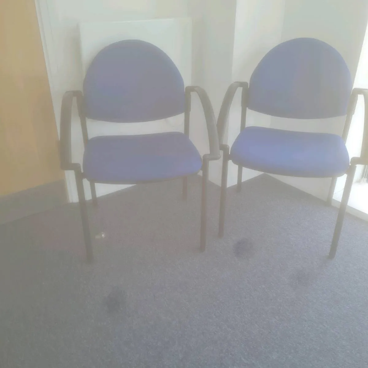 2 x blue office chairs