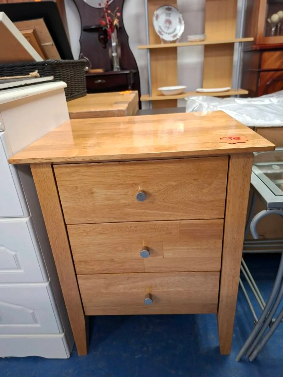 WOODEN BEDSIDE LOCKER - Image 1