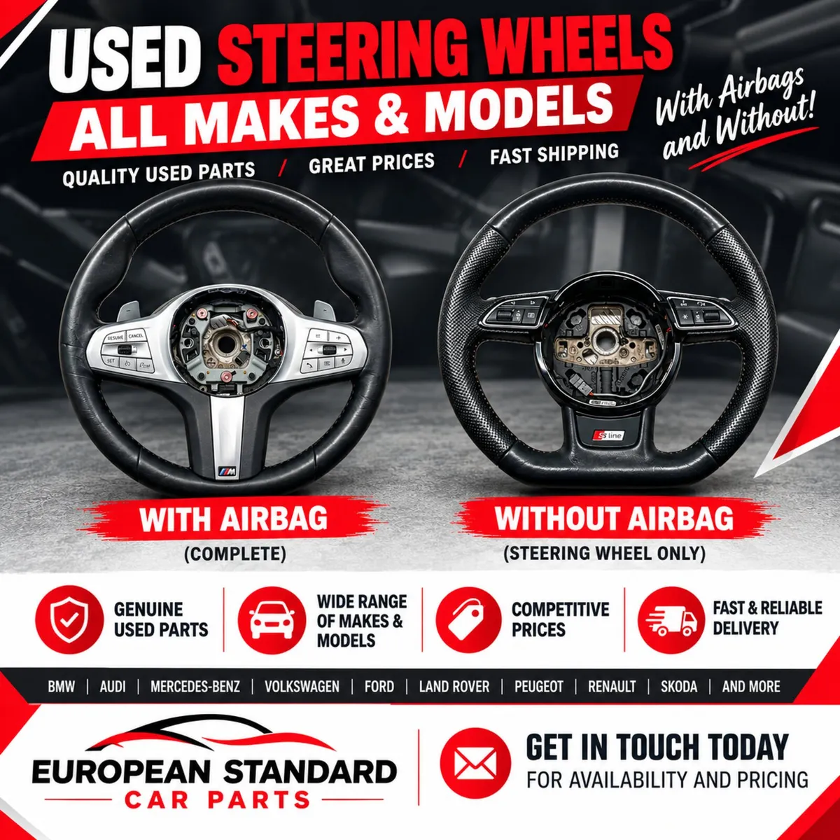 Used steering wheels all makes & models - Image 2