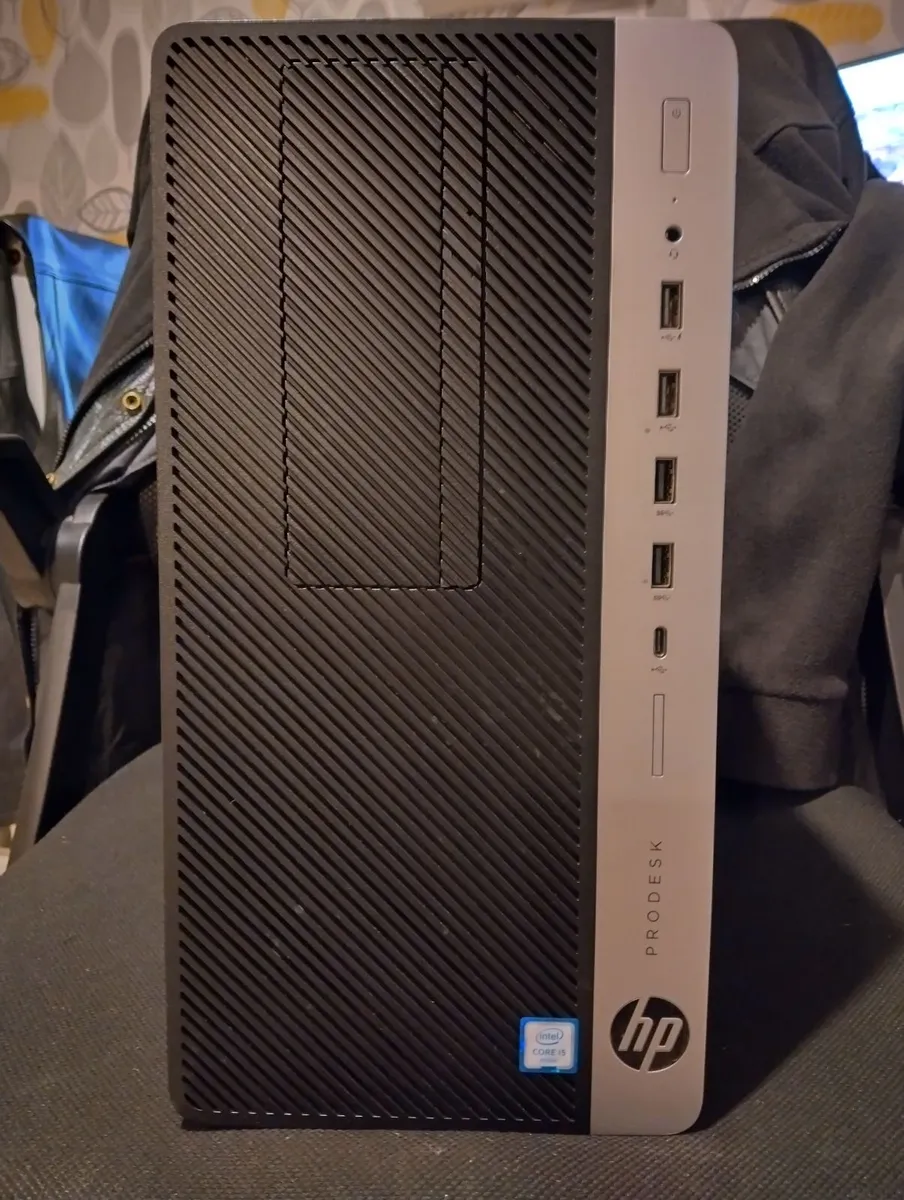 HP ProDesk 600 G3 MT (i5 6th Gen) and power cable - Image 1