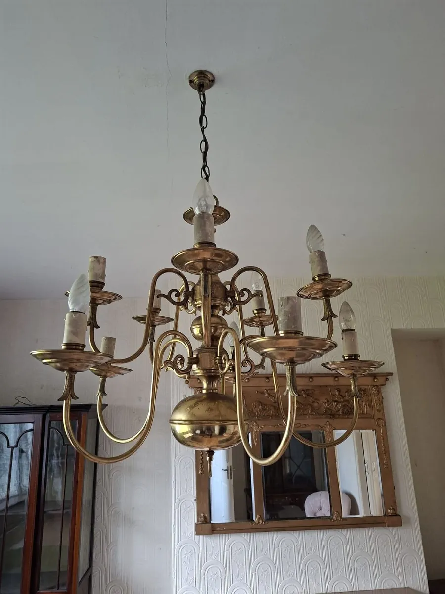 Pair of Brass Candleabras - Image 1