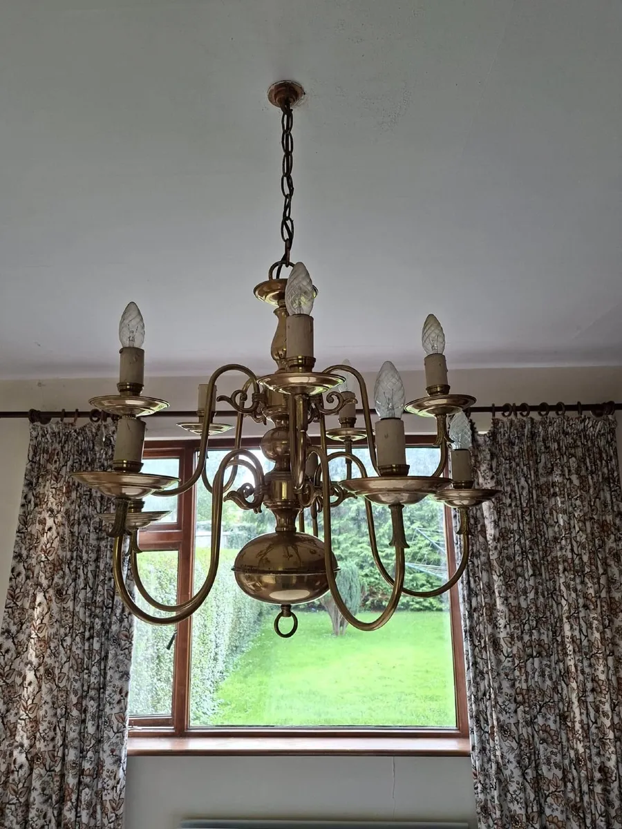 Pair of Brass Candleabras - Image 2