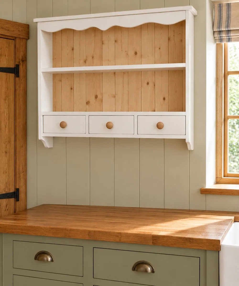 Wall dressers, plate racks, pine workshop - Image 1