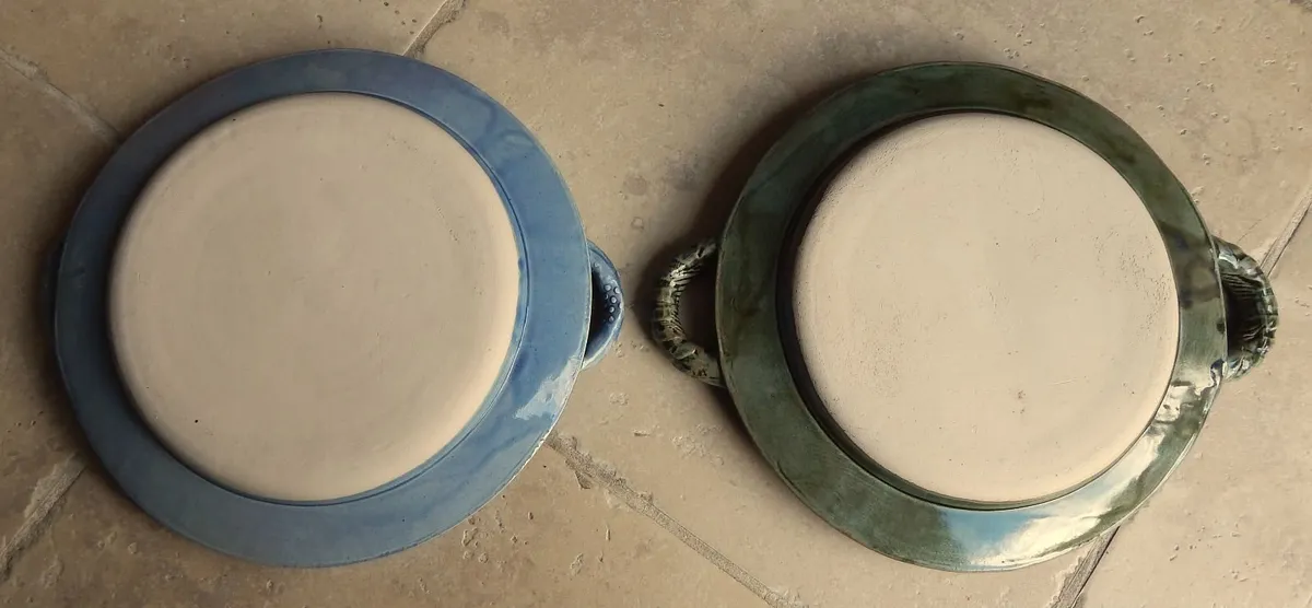 2 Handmade Ceramic Serving Platters - Image 4