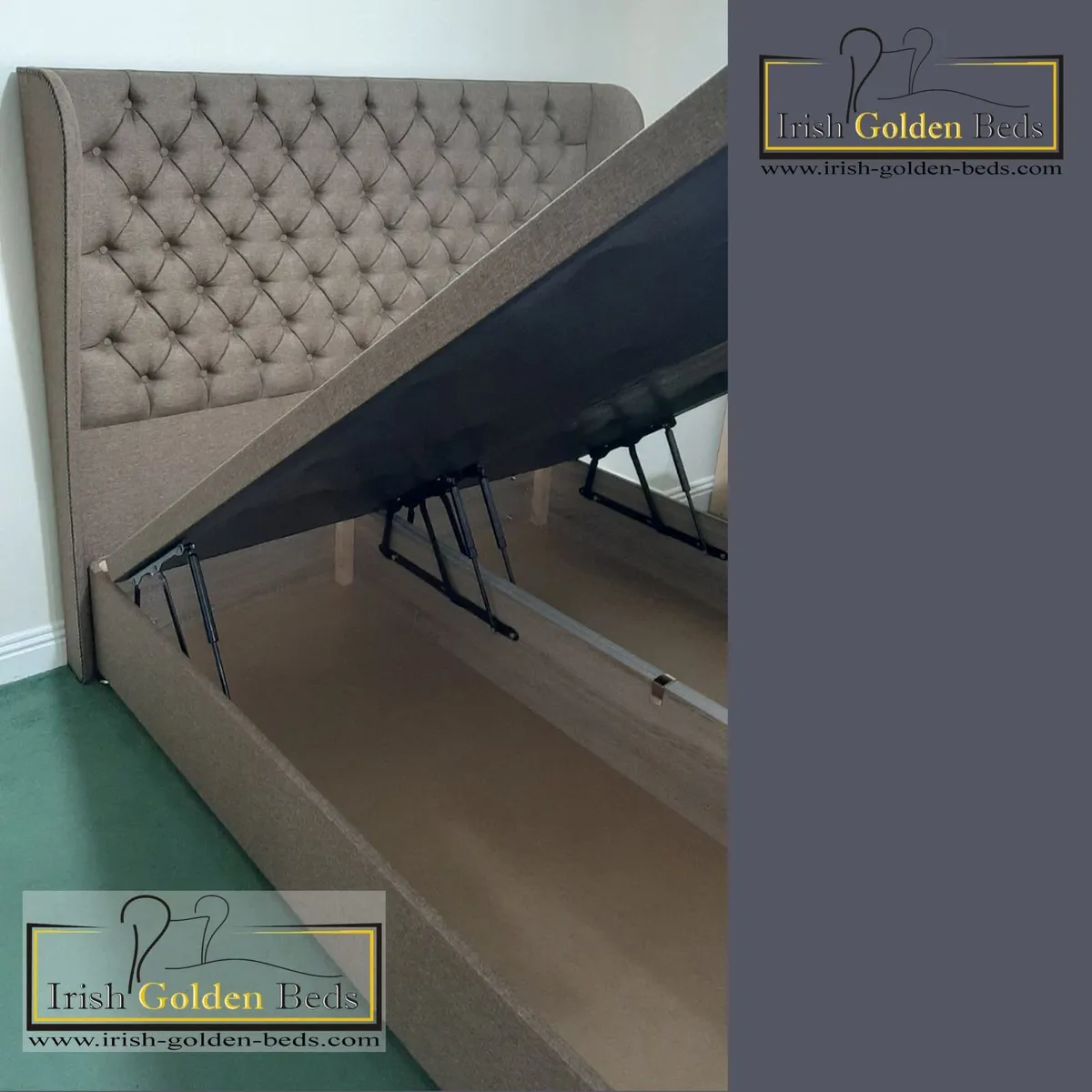 ANY HEADBOARD HEIGHT  Ottoman Storage Bed Gas Lift - Image 2