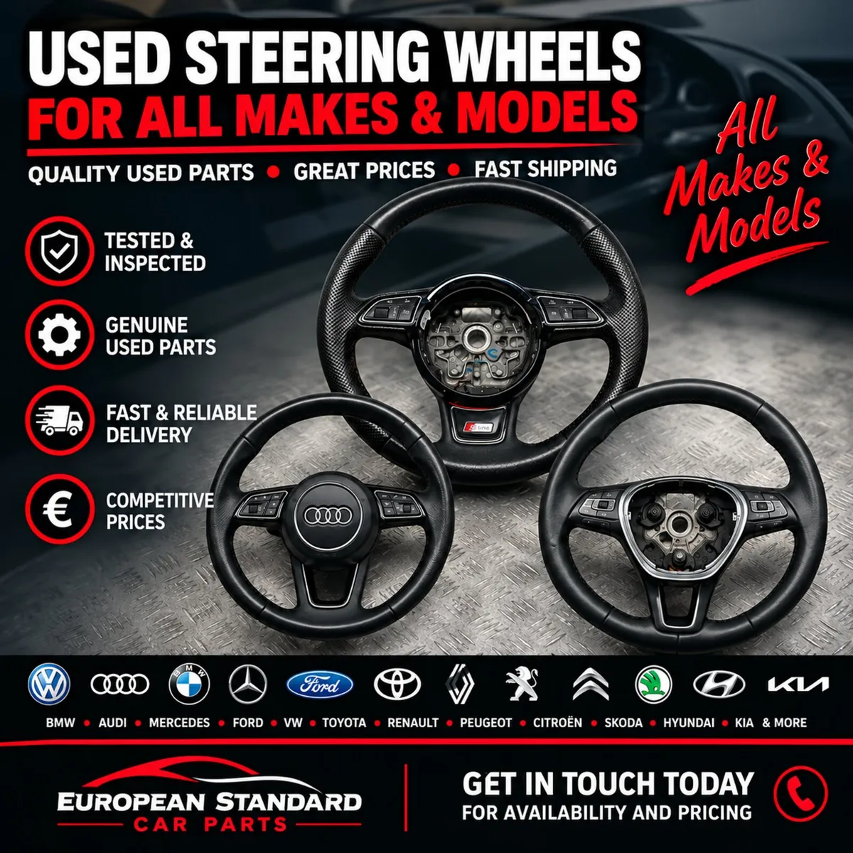 Used steering wheels – all makes & models - Image 1